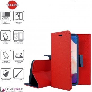 Telone fancy dėklas su skyreliais - raudonas (telefonui Samsung A72/A72 5G)